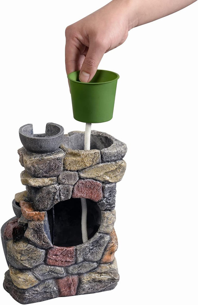 Indoor Fountain 4-Bowl Rockery Soothing Sound Tabletop Fountains Decor Gift for Mom,Mother Day Present with A Small