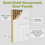 36" x 84" Paintable Bifold Barn Door, No Assembly Required, 6 Panels Bi Fold Barn Door with Hardware