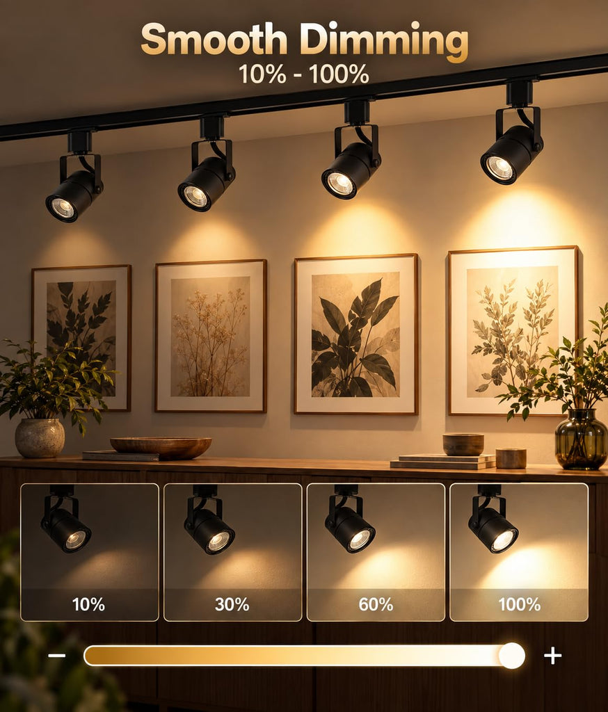 10W H Track Lighting Heads,3000K Warm White Dimmable Bright LED Track Lighting Fixtures for Accent Retail Kitchen