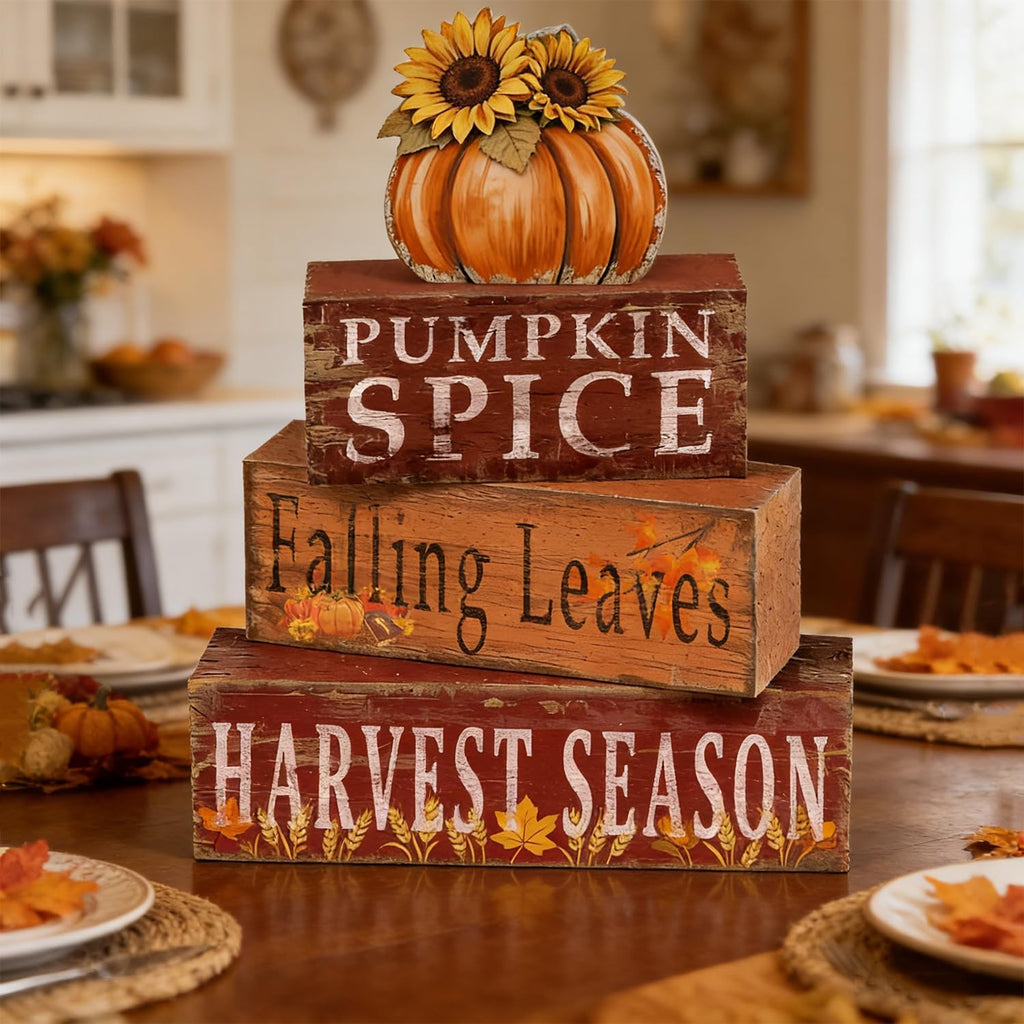 Fall Pumpkin Decor, Fall Decorations - Set of 4