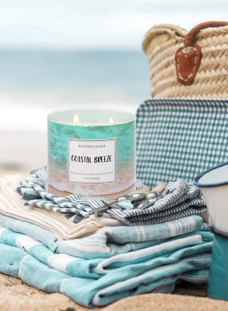 Coastal Breeze Scented Candle, 14 oz Summer Ocean Beach Candle