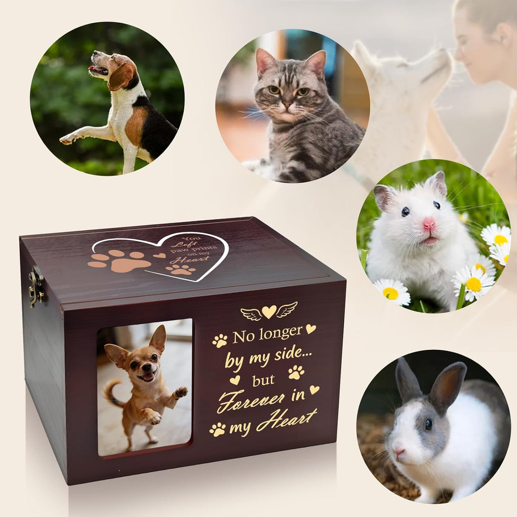 Pet Urns for Dog or Cat Ashes, Wooden Dog Urn for Ashes