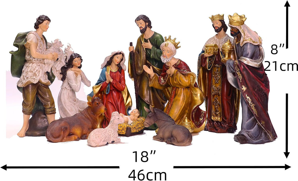 Nativity Set Christmas Scene Set Figurines Statue 8 Inch 11 Pcs