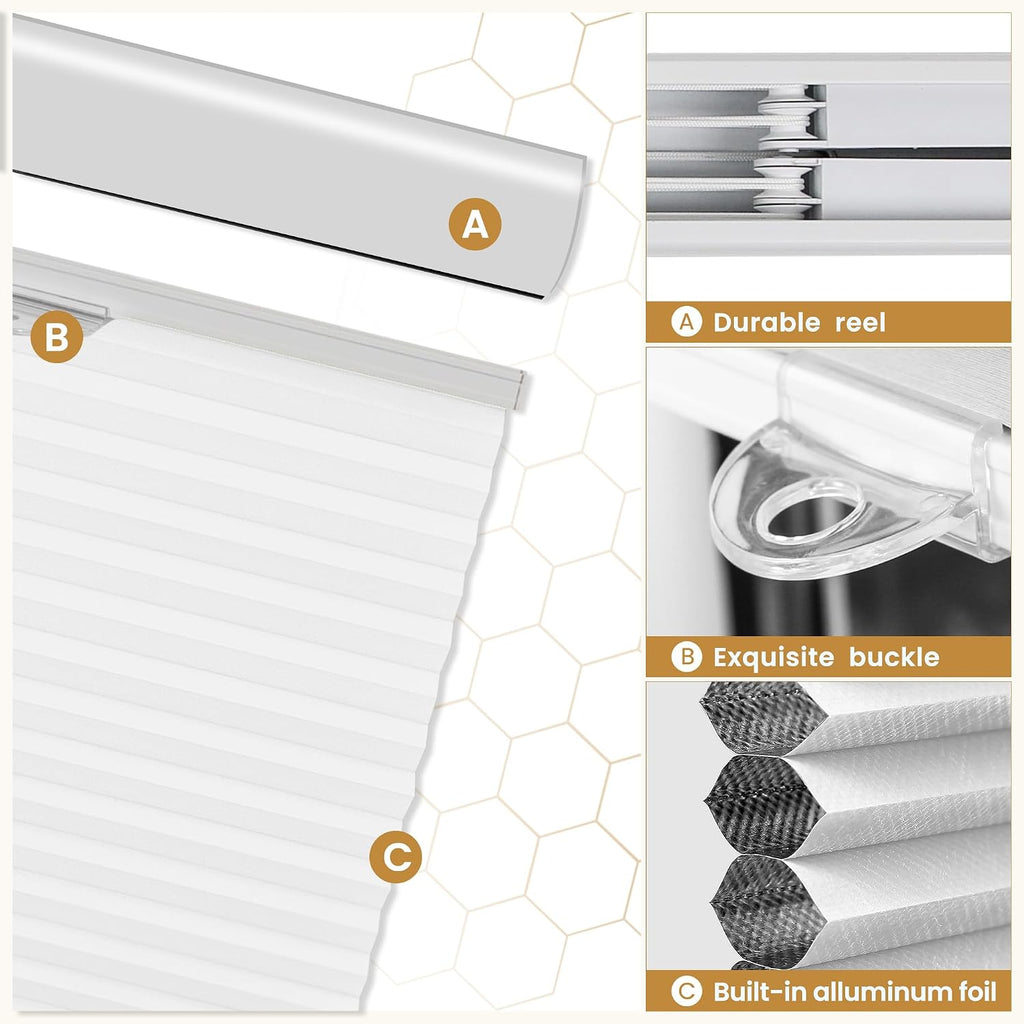 Top Down Bottom Up Cellular Shades Cordless White 29Wx58H