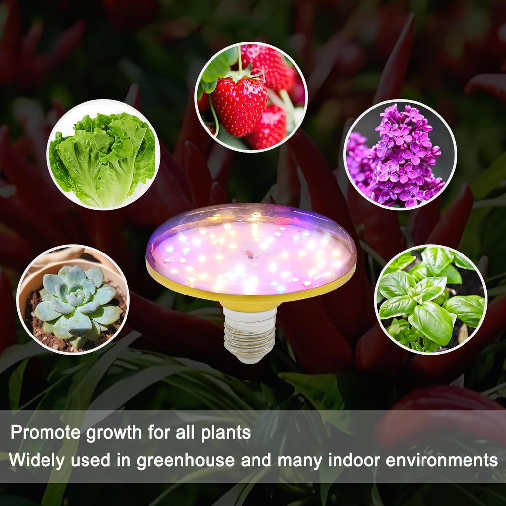 LED Grow Lights for Indoor Plants, Full Spectrum Plant Growing Lamp, E26/E27 10W Grow Light, Red Blue Grow Light