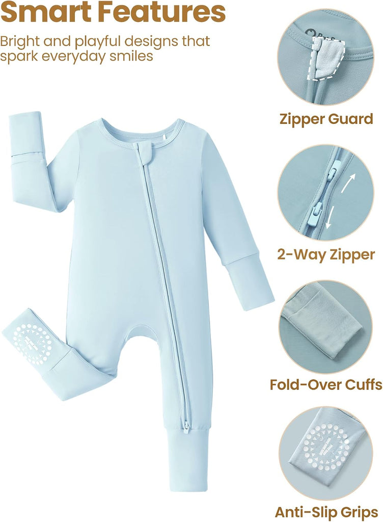 Baby Boys Girls Bamboo Viscose Footies Pack