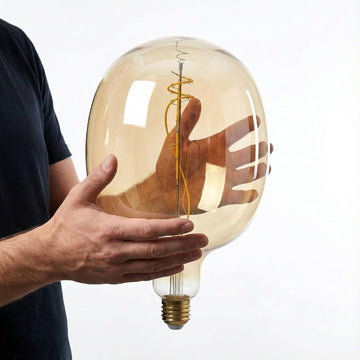 Oversized Edison LED Light Huge Bulb Vintage Ellipse 170 5W Equivalent 40W - Dimmable 2200K Warm Glow 300 Lumens