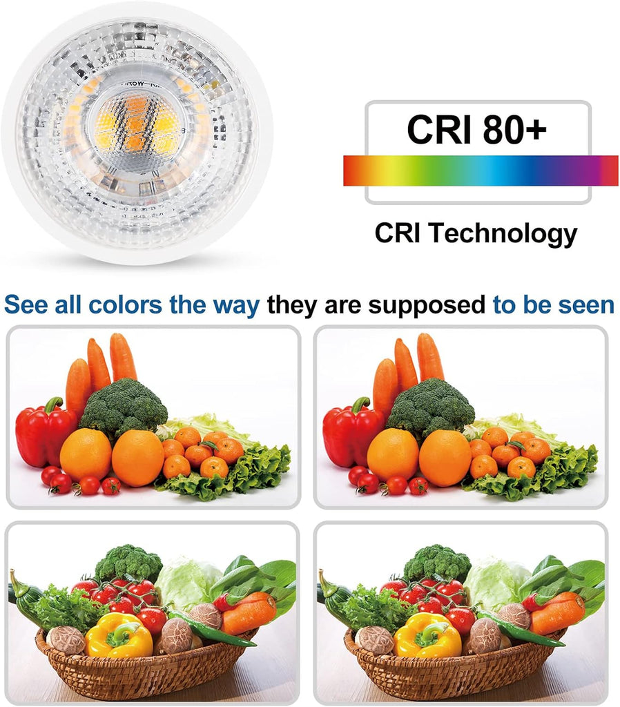 Dimmable GU10 LED Bulbs 7W(50W -60W-75W Equivalent) GU10 Light Bulbs Gu10 Shape Halogen Replacement Bulb 38°120V