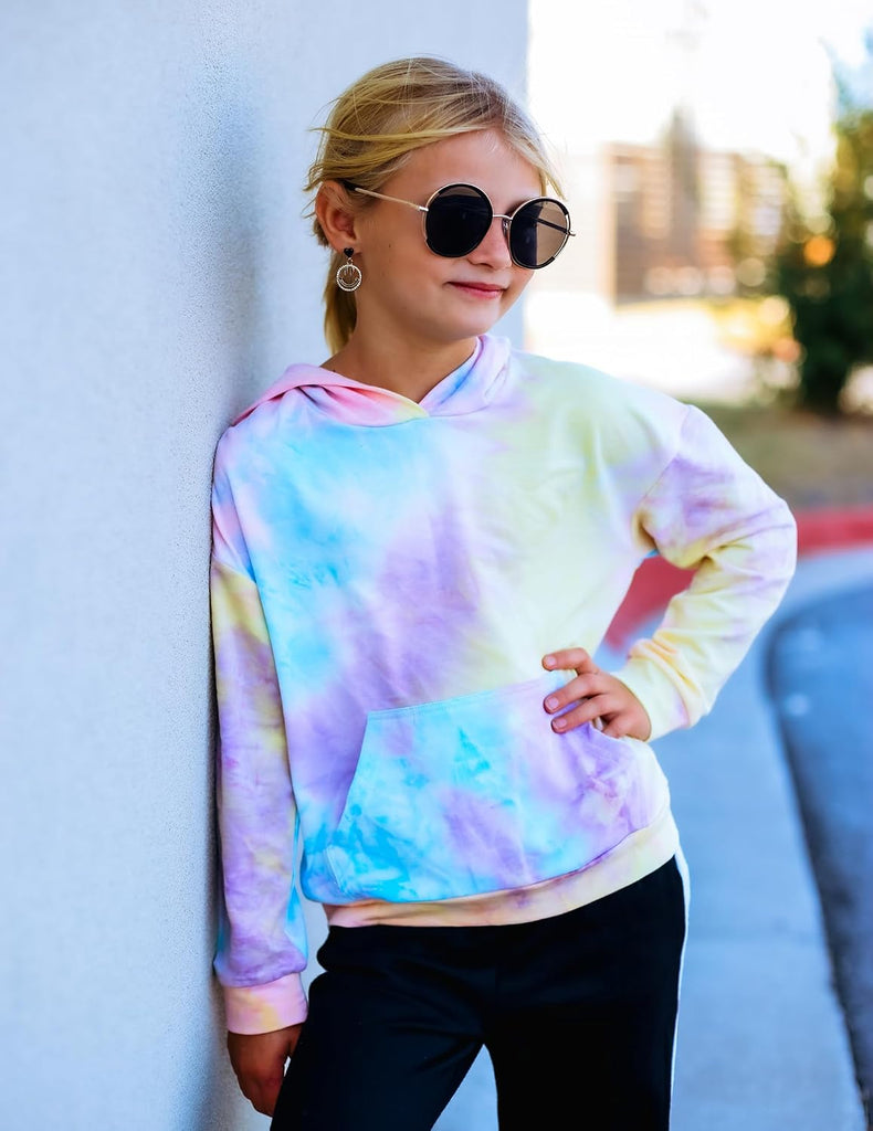 Graphic Hoodies for Girls Tie Dye Sweatshirt Cute Pullover Tops