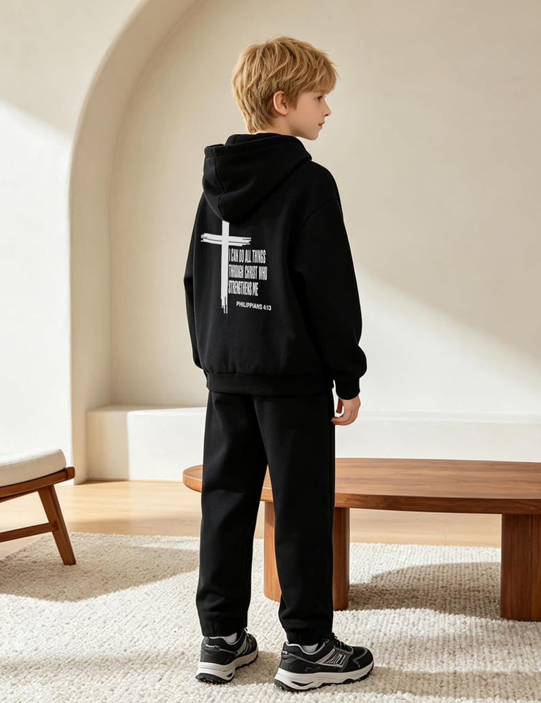 Boys Clothes 2 Piece Long Sleeve Hoodie Sweatshirts and Sweatpants Set Boy Fall Winter Outfits