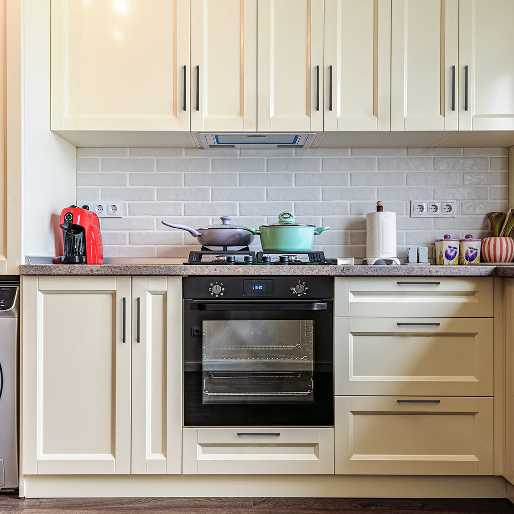 Matte Black Kitchen Cabinet Handles 6-1/4 Inch Pulls 50 Pack