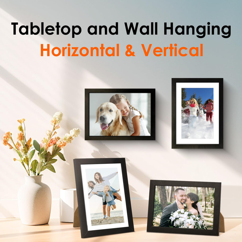 5x7 Picture Frame Set of 10, Photo Frame Bulk with HD Plexiglass, Display Pictures 4x6 with Mat or 5x7 Without Mat