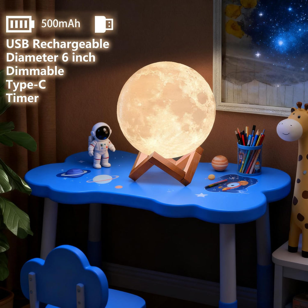 Moon Lamp Night Light for Kids Boys Grils Baby Nursery, 128LED Colors