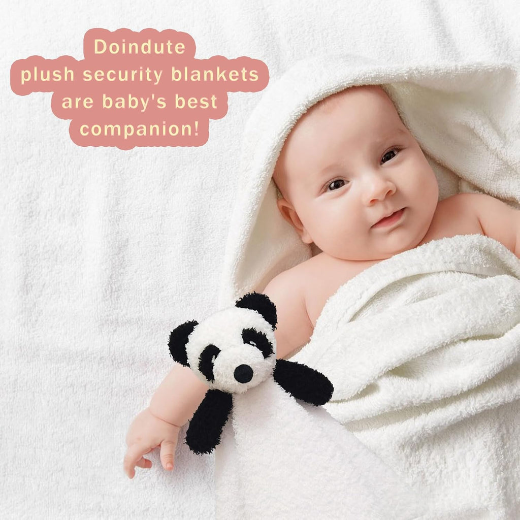 Baby White Panda Soft Stuffed Animal Security Blanket, Plush Panda Character Lovey Blanket, Baby Shower/Nursery Gift