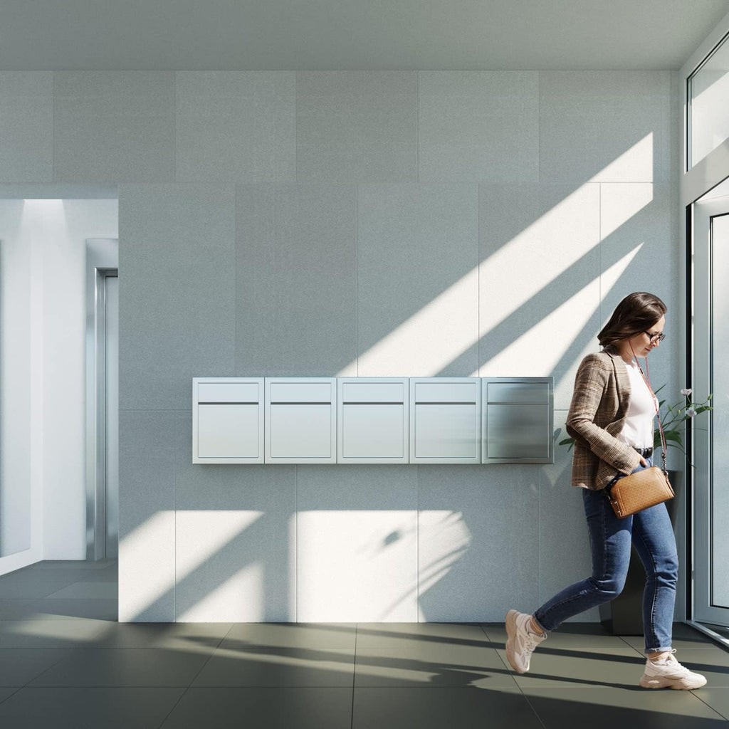 Base by Bravios - Modern Wall-Mounted Mailbox in Stainless Steel