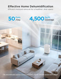 Dehumidifier for Home 4,500 Sq. Ft. 50 to 137 Pint with Pump, Drain Hose