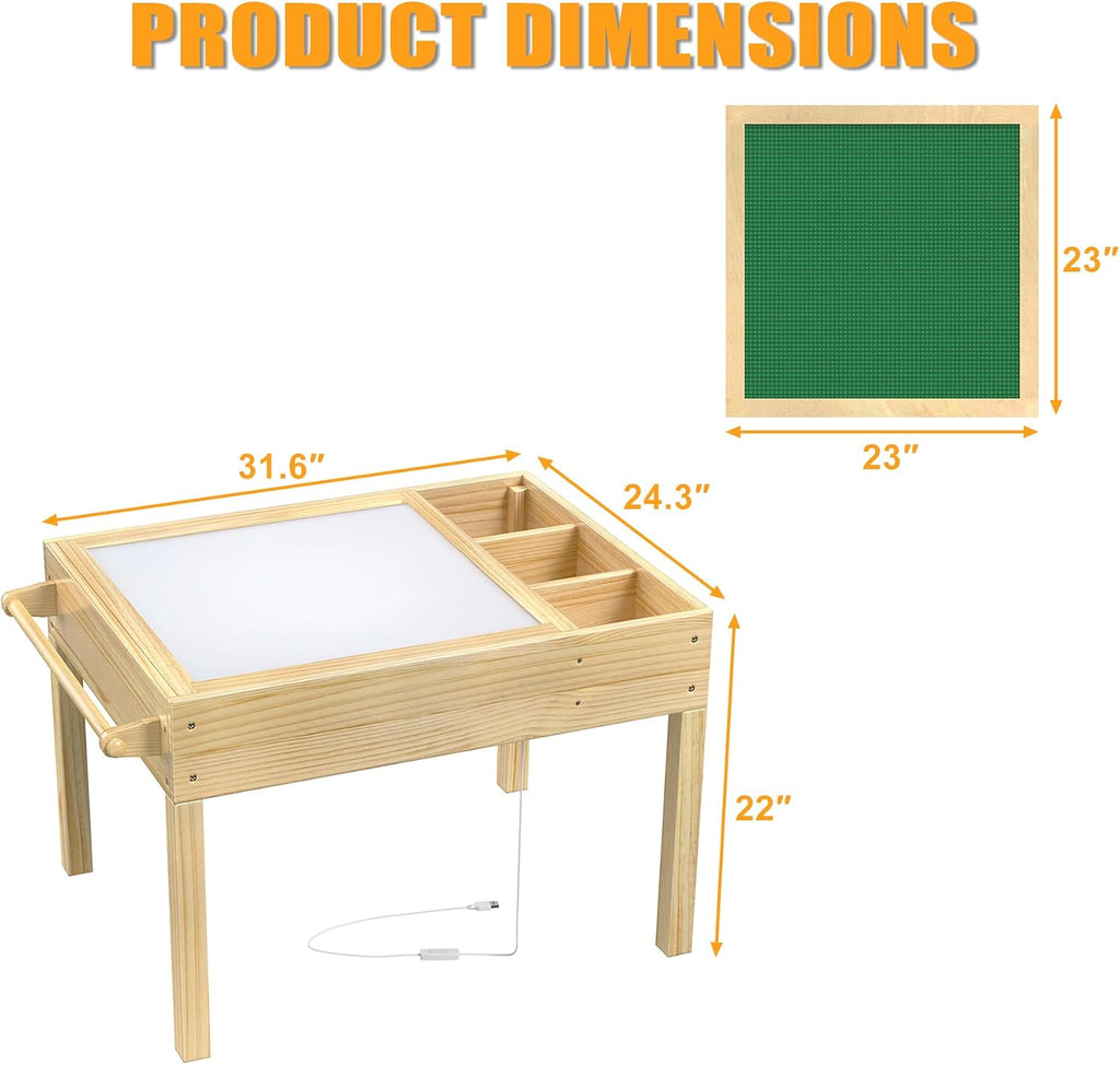 Sensory Light Table for Kids, in-1 Activity Table with Storage