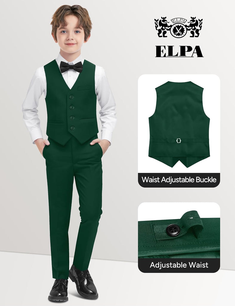 Boys' Formal Suit Vest Set with Suspender, Kids Suit for Wedding