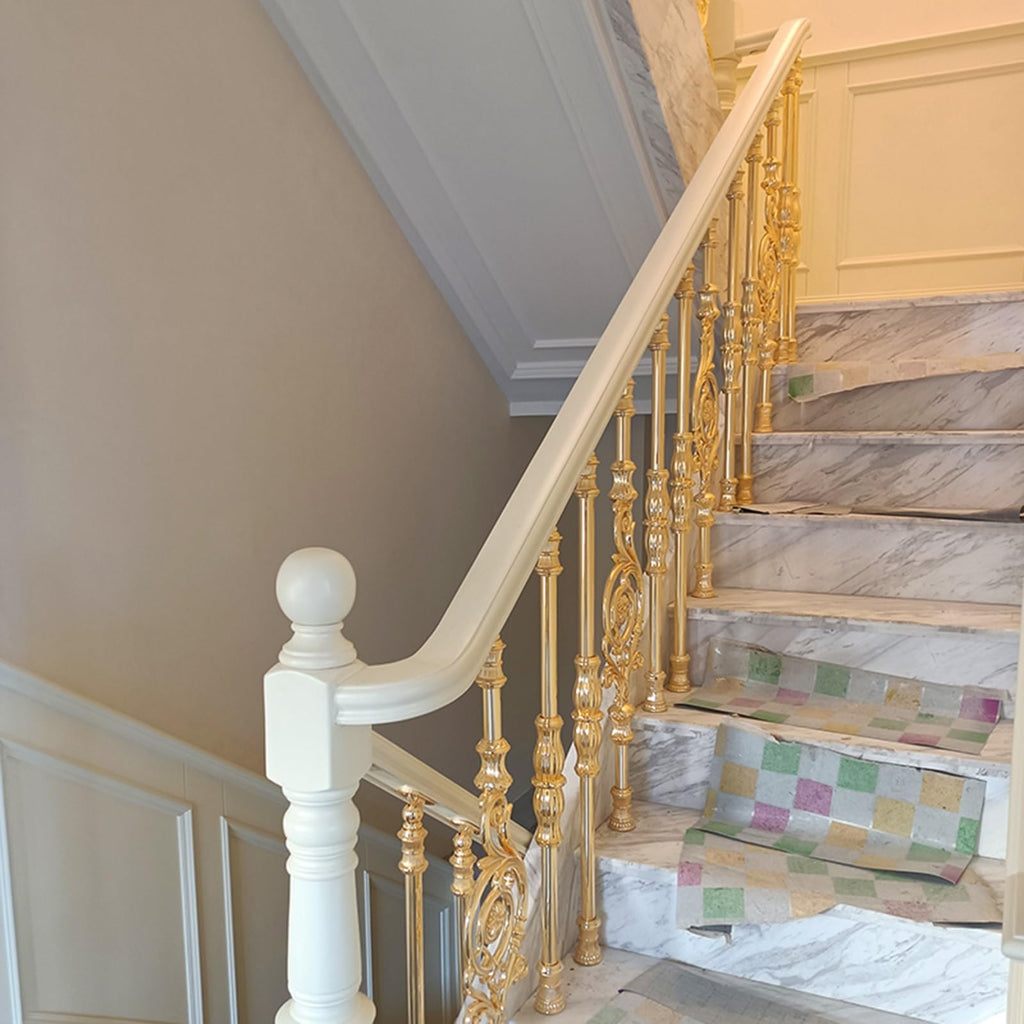 Steel Stair Baluster Posts, 180° Adjustable Metal Railing Stair Post, 35.4" Height Railing Spindles for Deck, Balcony
