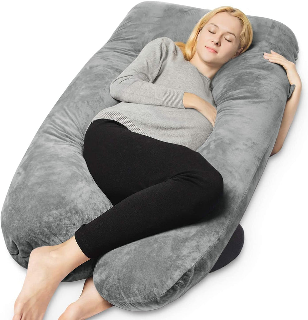 Pregnancy Pillow, U Shaped Full Body Pillows for Sleeping Support, 55 Inch Maternity Pillow for Pregnant Women with