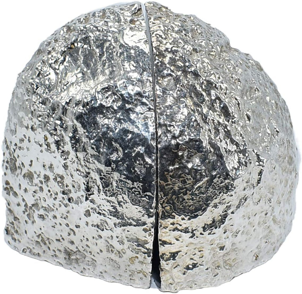 Agate Geode Bookends Silver Electroplated Small Bookends for Shelves, Non-Skid Bookend, Book Stopper for