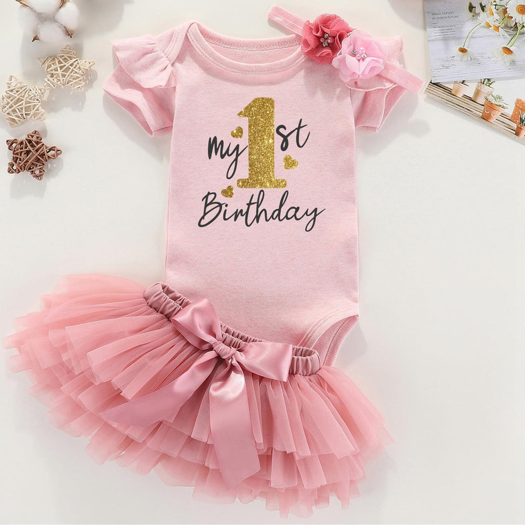 My 1St Birthday Girl Outfit Tutu For Baby Girl Happy First Birthday Outfits Baby Clothes