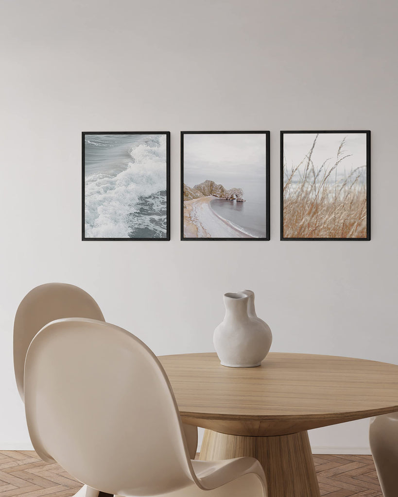 Beach Framed Wall Art - Ocean Decor, Coastal Decor Art, Wave Beautiful Scenery Bedroom Theme (24x36, Black Framed)