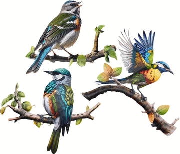 Metal Bird Art Wall Decor, Hummingbird Decorations Wall Decor Outside House Patio Garden Fence Porch Deck Wall - Set of 3