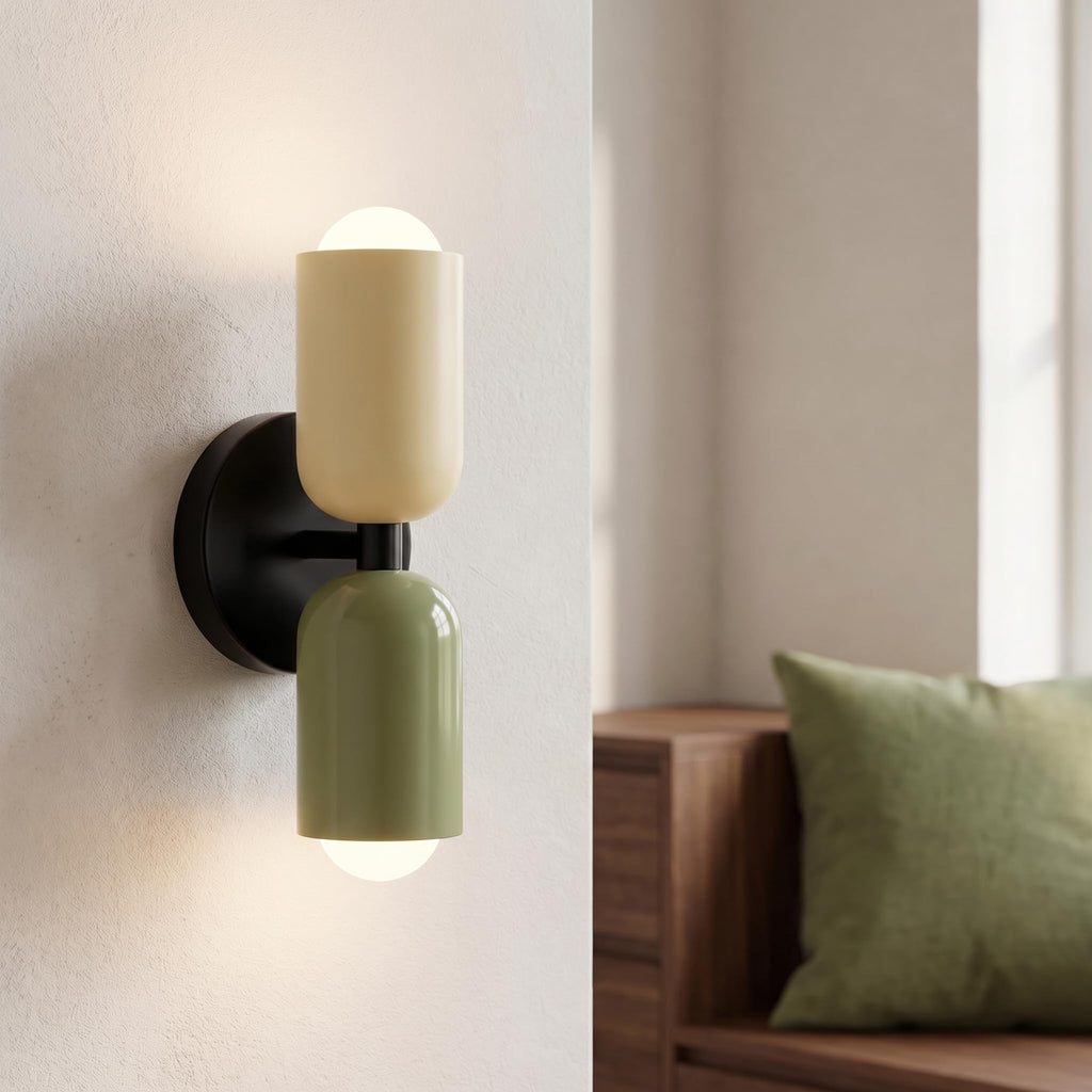 10 in 2-Light Mid Century Wall Sconce, Warm-Toned Nordic Wall Mount Light Fixture, Bedside Hallway Living Room