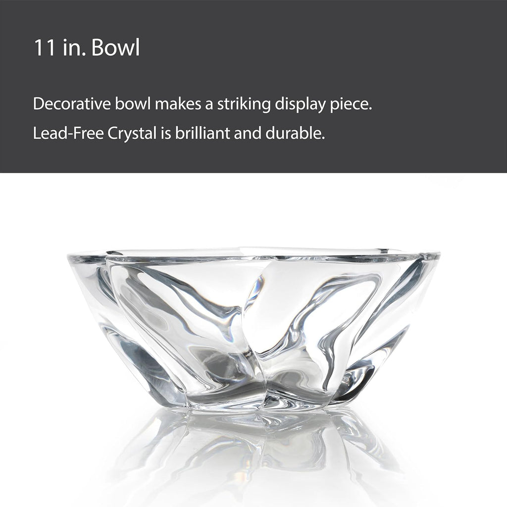 Cassia Crystal Glass Bowl, 11 Inch