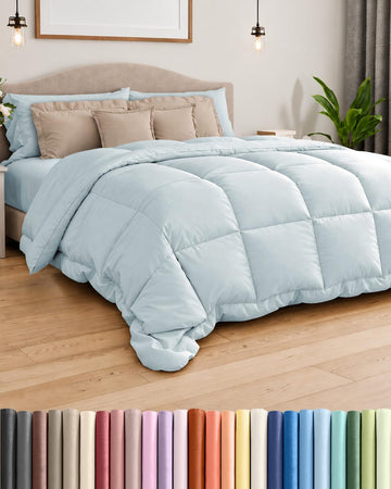 Comforter King Size - Down Alternative Duvet Insert - Ice Blue, 102" x 90"