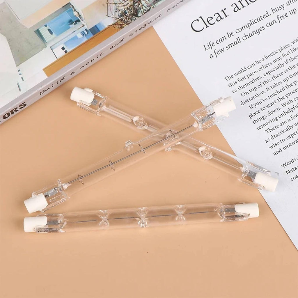 R7S Halogen Bulb T3 J-Type 2700K Warm White, Dimmable, 2000H Lifespan 6PCS 110V 118MM-100W
