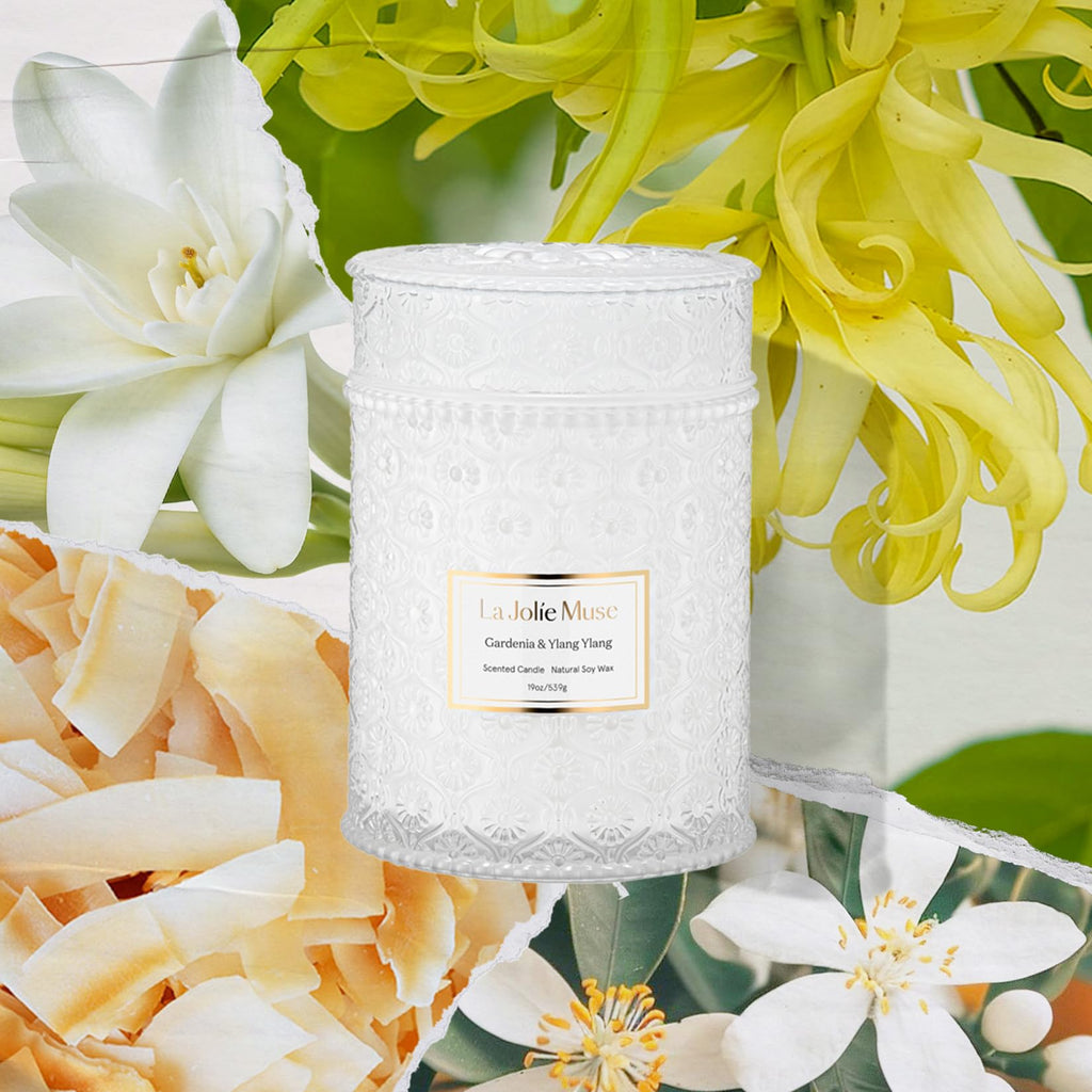 Gardenia & Ylang Ylang Scented Candles, 19 oz Soy
