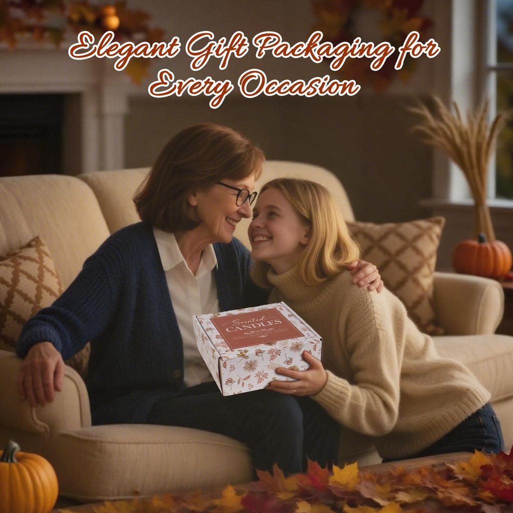 Fall Thanksgiving Scented Candles Gift Set, 4 Pack 16oz Fall Aromatherapy Candle, Glass Jar Candles for Woman Man