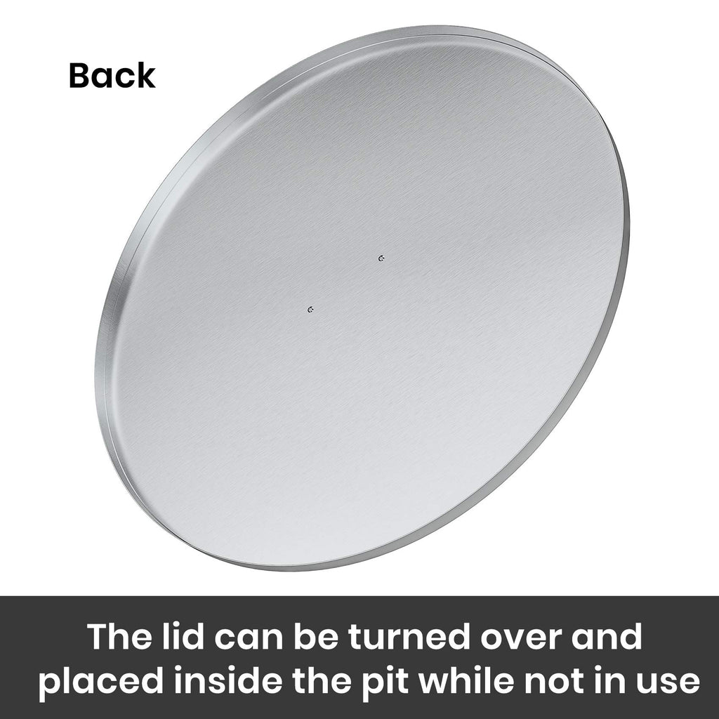 34-Inch Round Fire Pit Cover - 304 Stainless Steel Fire Pit Lid