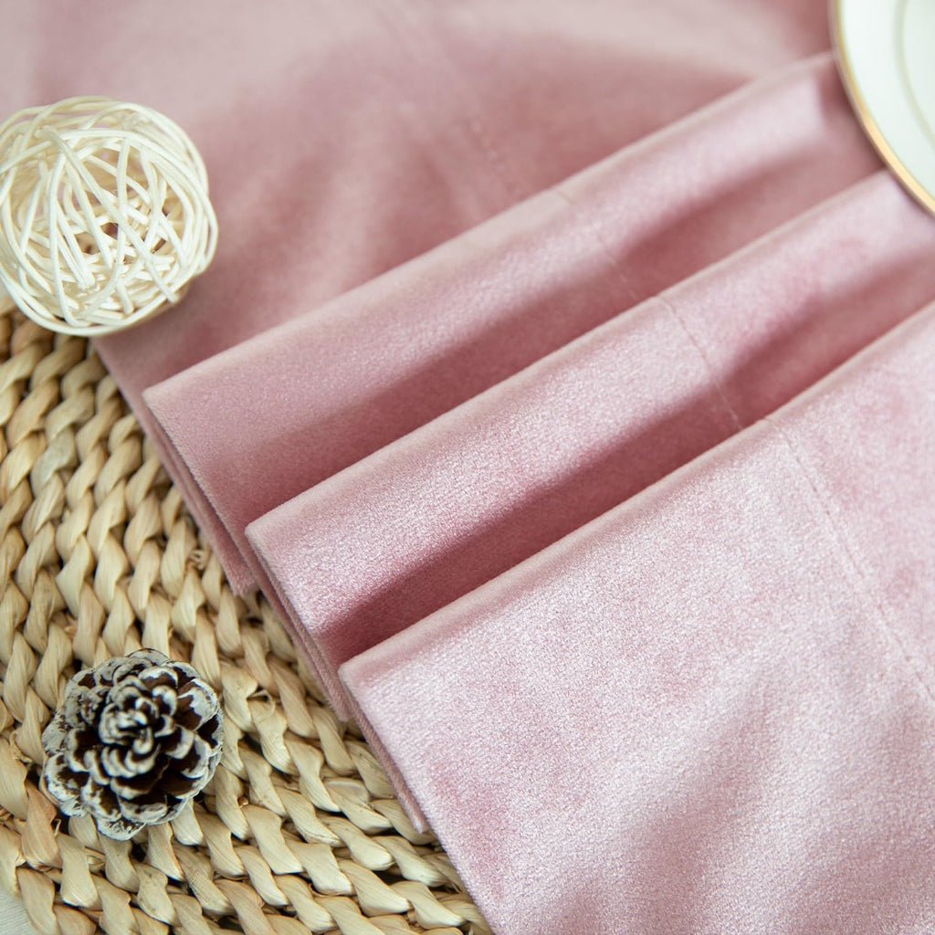 Vintage Velvet Drapes, Room Darkening Waterfall Valance Curtains Set, Retro Pink Solid Window Treatment, W59 & 52 x