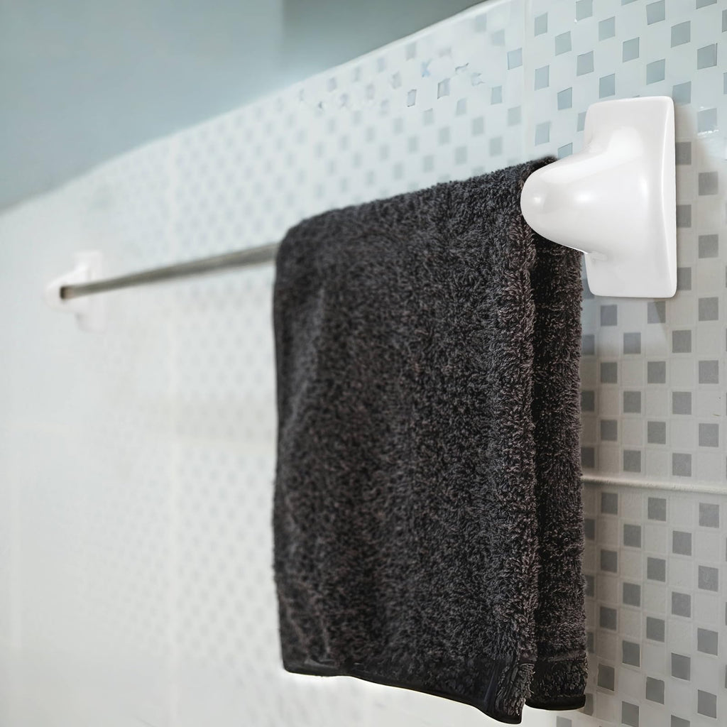 2 Pcs Ceramic Towel Bar Bracket Holder, Chalk White