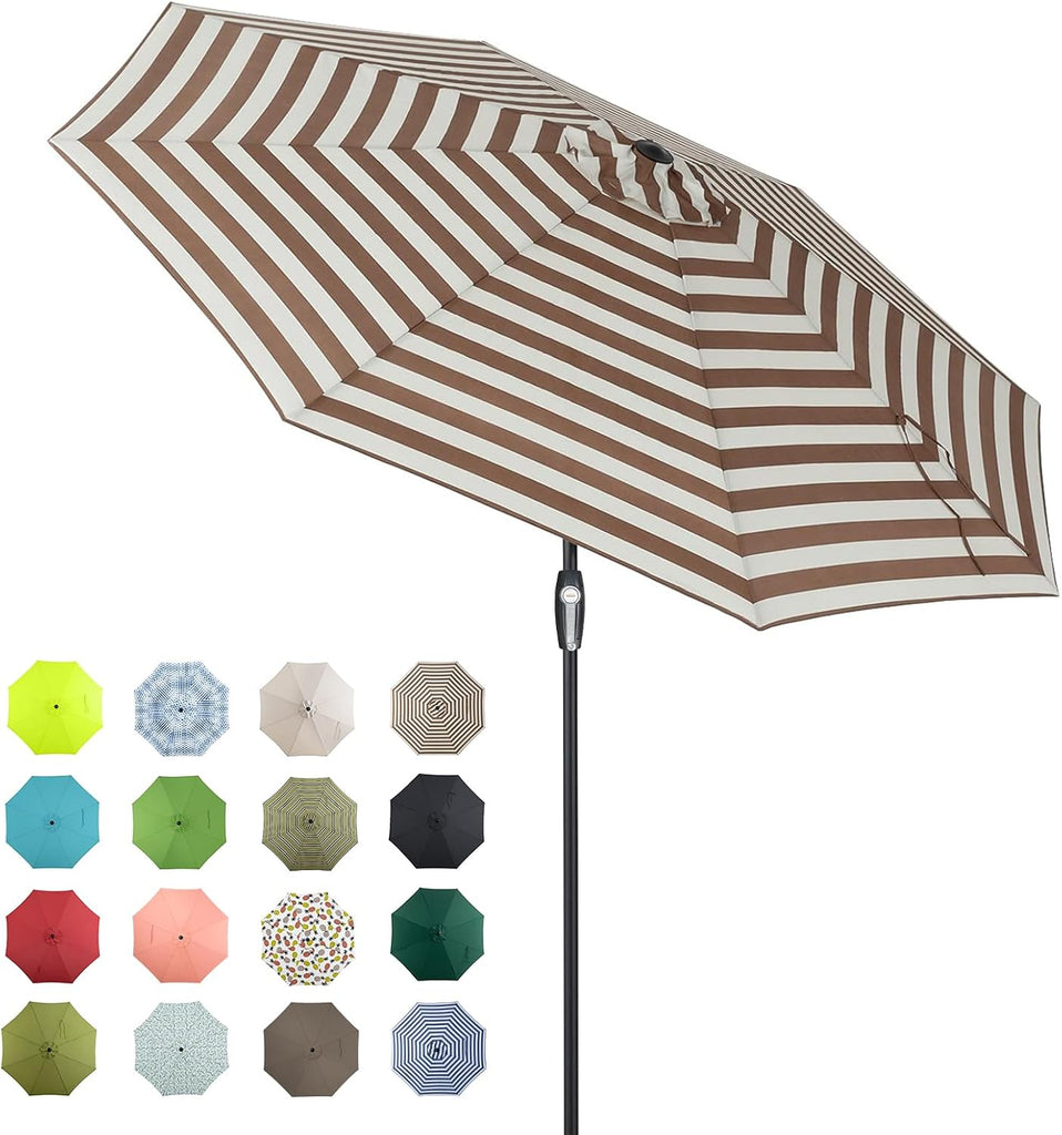 Patio Market Outdoor Table Umbrella with Auto Tilt and Crank