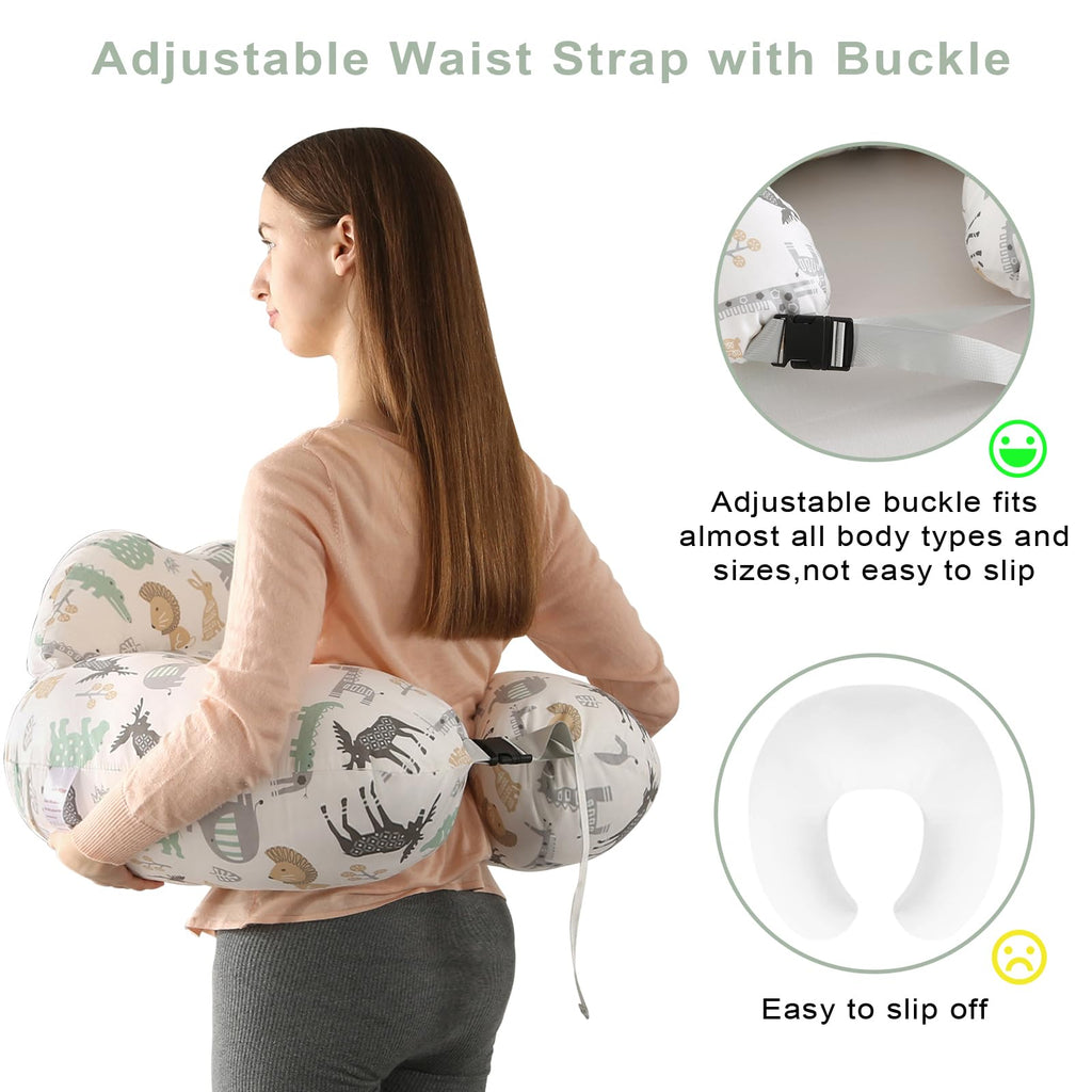 Nursing Pillow for Breastfeeding,Bottle Feeding, Plus Size Breastfeeding Pillows with Adjustable Waist Strap