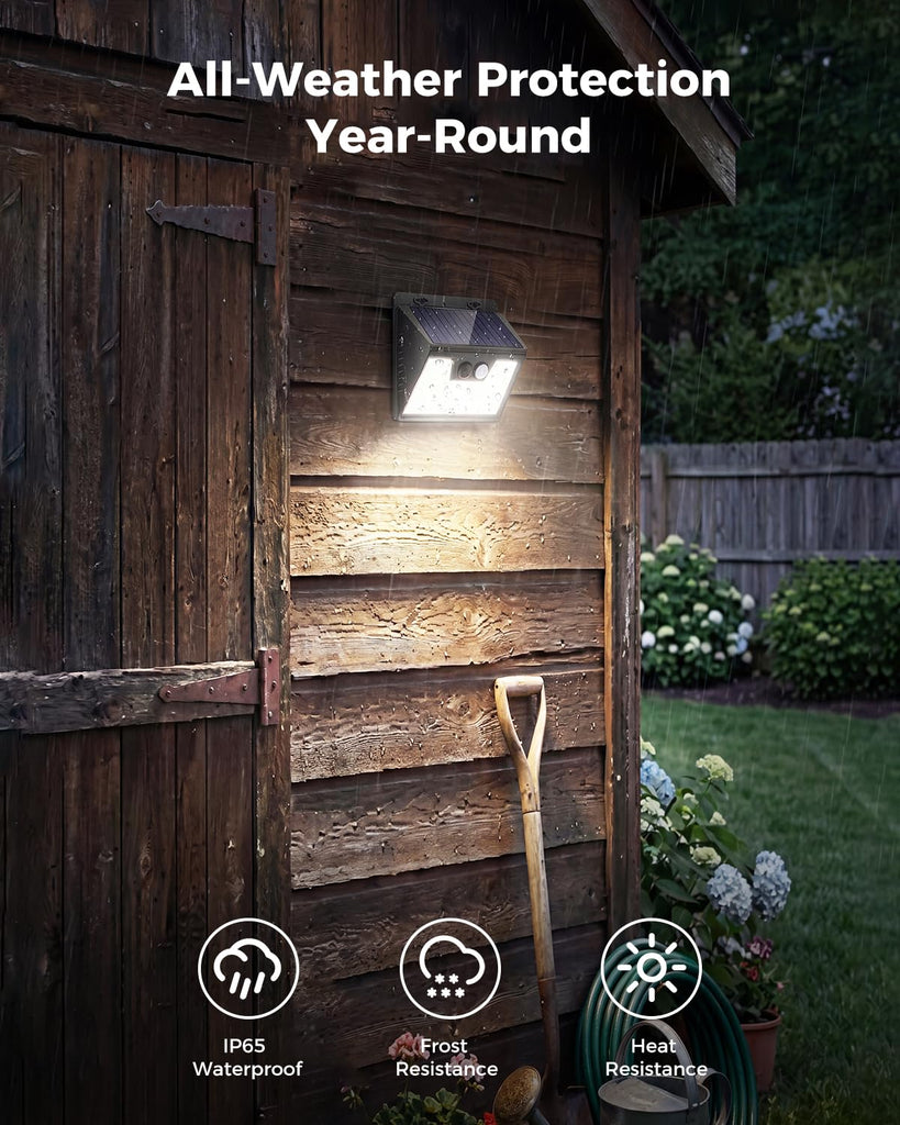 Solar Powered Lights Outdoor, 16Pack Motion Sensor Light Outside, IP65 Waterproof Fence Security Lighting with