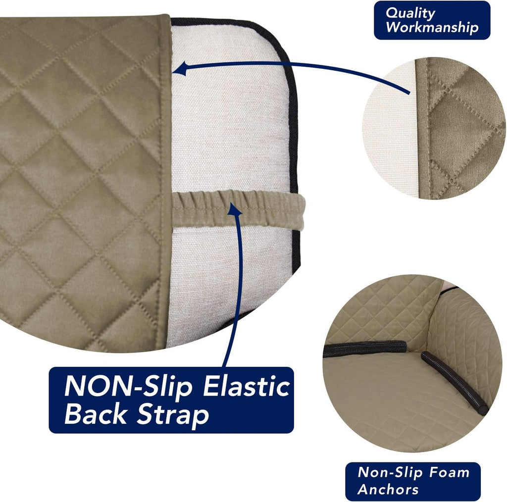 Reversible Quilted Sofa Cover, Water Resistant Slipcover Furniture Protector, Washable Couch Cover with Non Slip