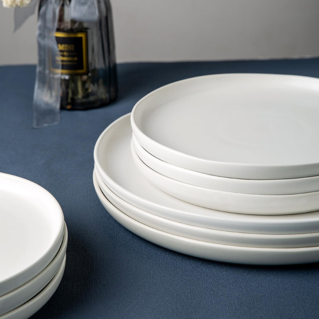 Ceramic Dinner Plates Set of 6, 10.25 Inch Stoneware Dishes Set