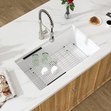 32x19 Granite Composite Kitchen Sink - 32 Undermount Kitchen Sink Workstation White Granite Quartz Composite Under