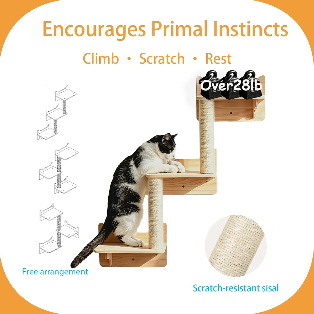 Cat Wall Shelves, 9-Piece Cat Wall Furniture for Large Cats