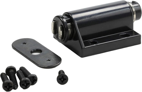 Hardware Magnetic Kitchen Cabinet Furniture Door Touch Push to Open Latch Catch (2 Pack, Black)