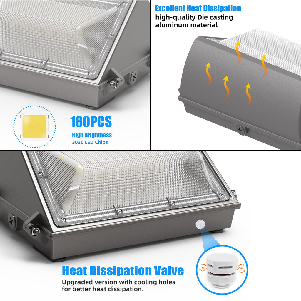LED Wall Pack Light with Dusk to Dawn for Warehouse