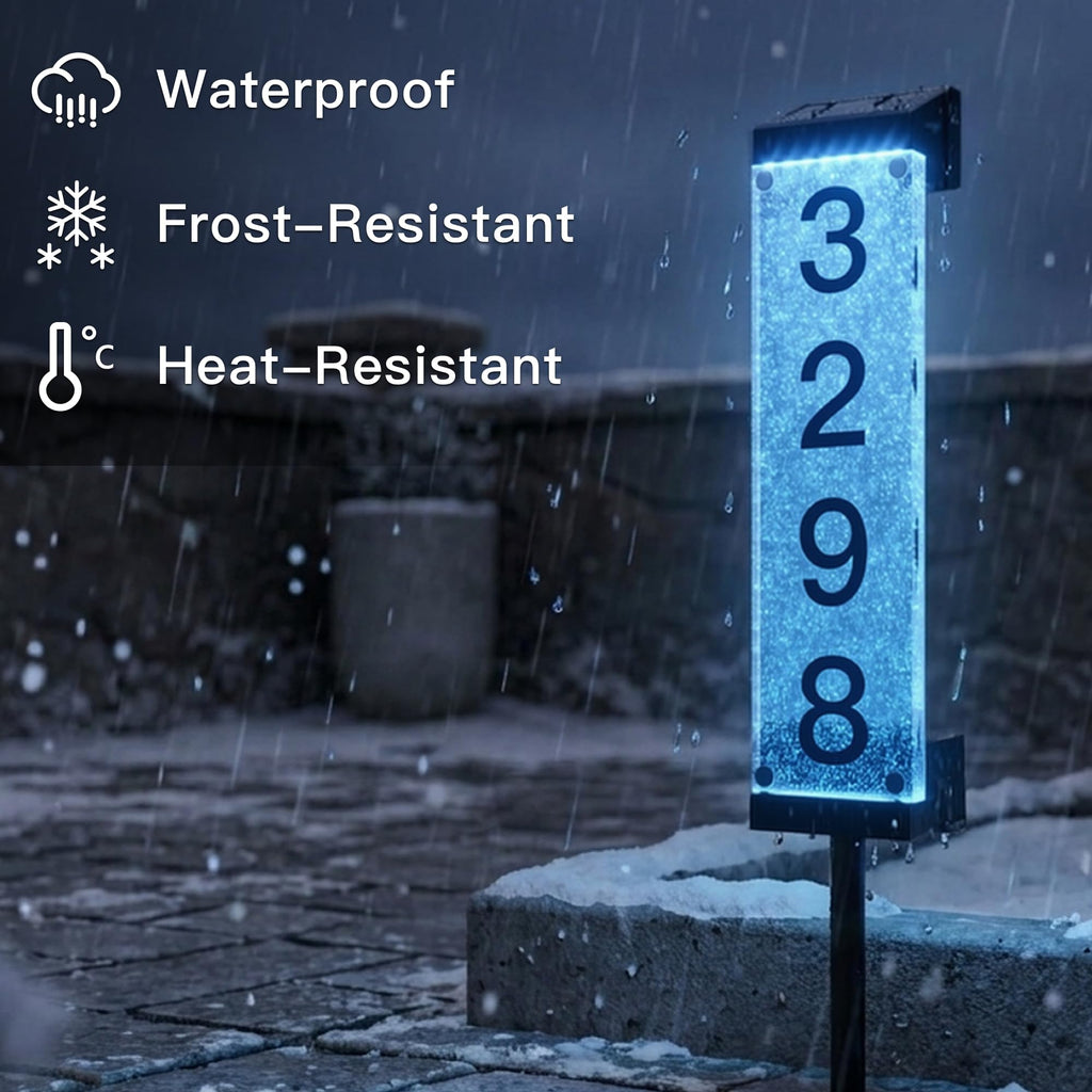 Solar Address Numbers, Address Signs for Yard with Stake