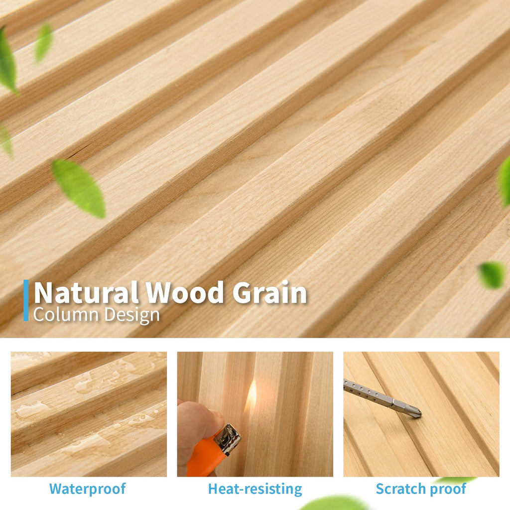 4 Pc 96"x5.7" Wood Slat Wall Panel for Interior, Ceiling and Decoration, 15.2 SqFt