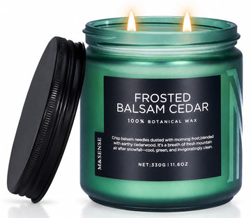 Frosted Balsam Cedar Scented Candle Christmas Tree Aroma 11.6oz 70h