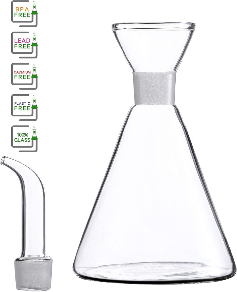 4 oz / 125 ml Glass All-Purpose Cruet, Glass Oil Decanter and Cruet (Cone-4 oz, Smooth surface)
